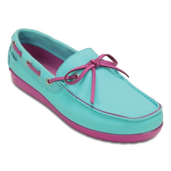 NWT CROCS Women Wrap ColorLite Loafer Flats Shoes Slip On Comfort in Pool Orchid - Picture 3 of 9